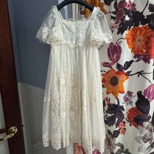 Dolce & Gabbana White Embroidered Lace Dress